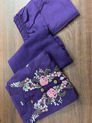 Cotton Embroidered Kurta Pant & Dupatta Set