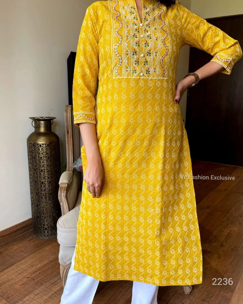 Yellow Kurta set , reyon kurta set , laadshop