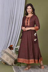 Beautiful Maroon Rayon Gown