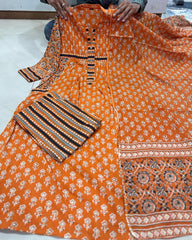 Beautiful Orange Printed Dupatta Set
