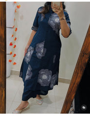 Beautiful Embroidery Blue Co-Ord Set