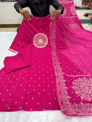 Elegant Pink Cotton Dupatta Set