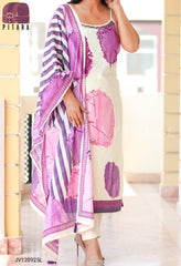 Elegant Cream Cotton Dupatta Set