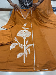 Elegant Brown Cotton Dupatta Set