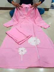 Pink Patchwork Floral Pure Cotton Mal Cord Set