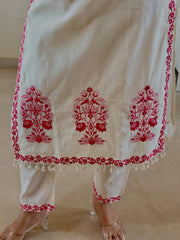 Elegant Cotton Embroidered Suit Set