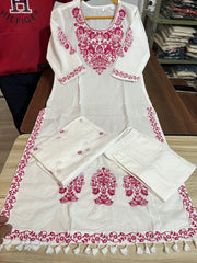 Elegant Cotton Embroidered Suit Set