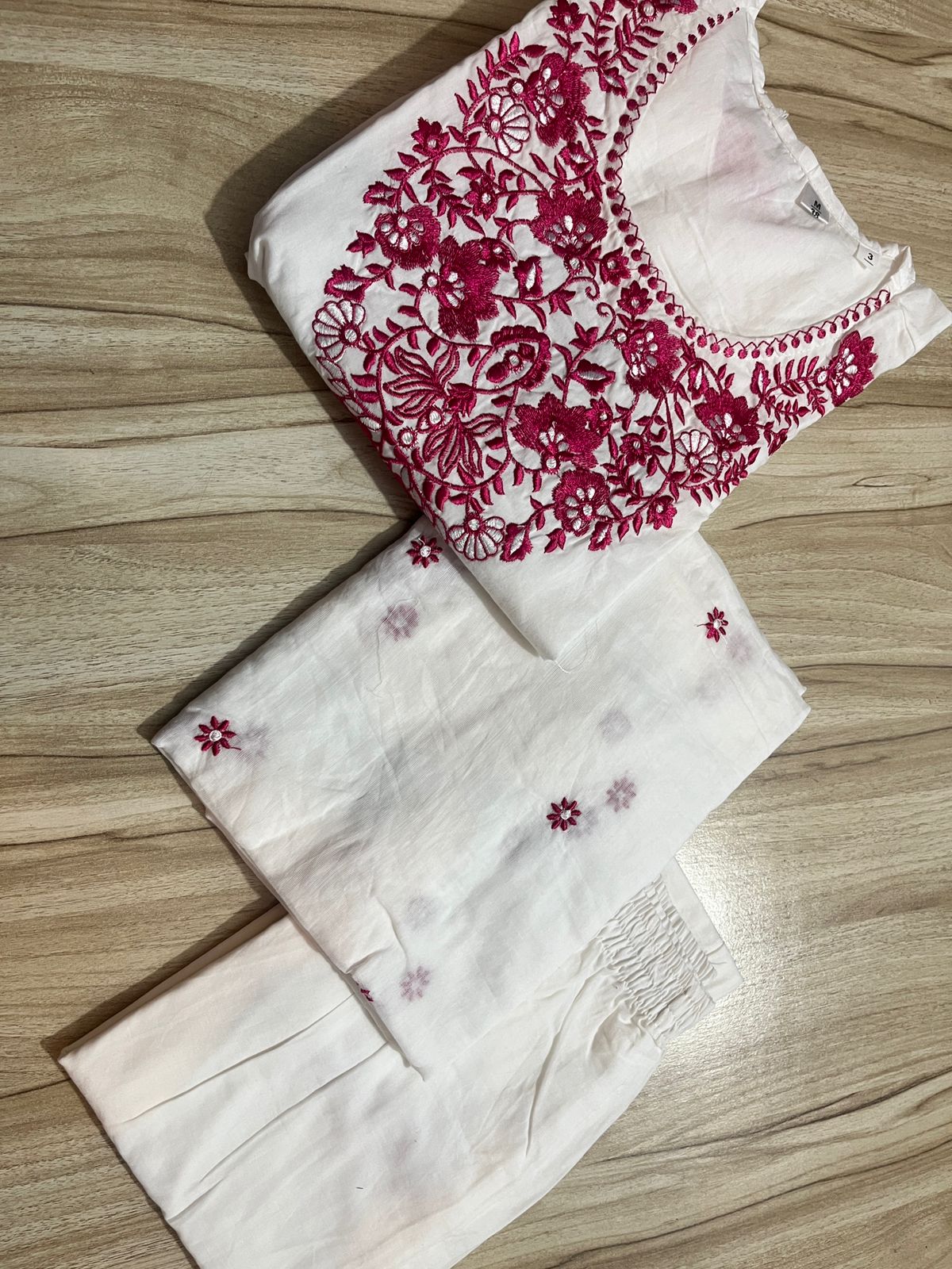 Elegant Cotton Embroidered Suit Set