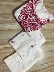 Elegant Cotton Embroidered Suit Set