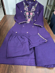 Cotton Embroidered Kurta Pant & Dupatta Set