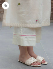 Ivory Cotton Embroidered Kurta Pant Set