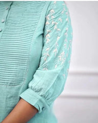 Beautiful Light Blue Rayon Embroidery Kurta Set