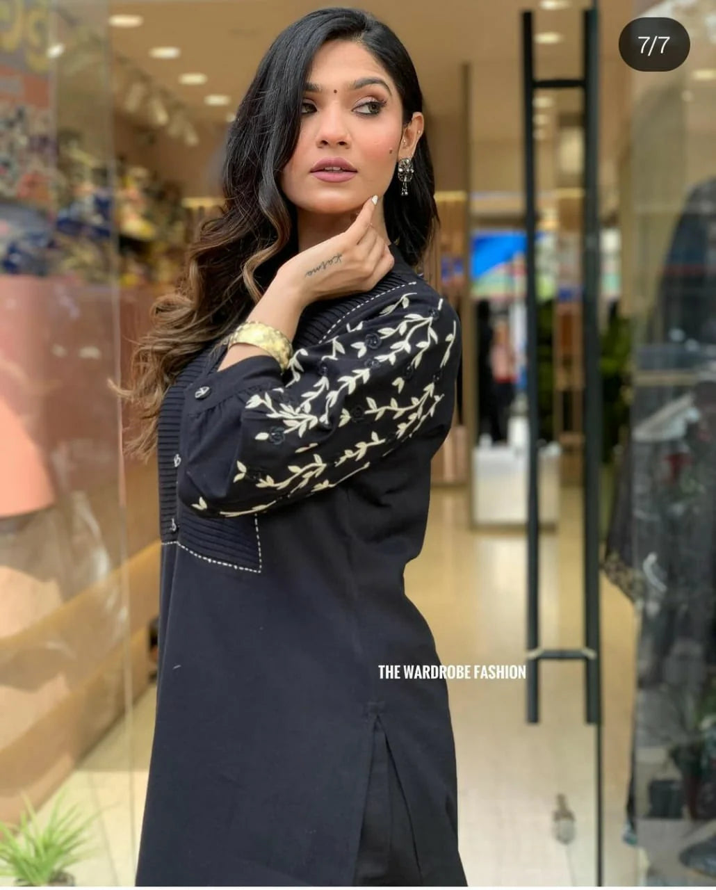 Beautiful Black Rayon Embroidery Kurta Set