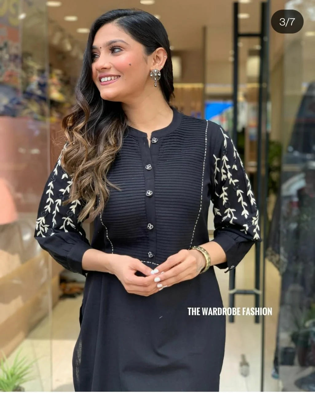 Beautiful Black Rayon Embroidery Kurta Set