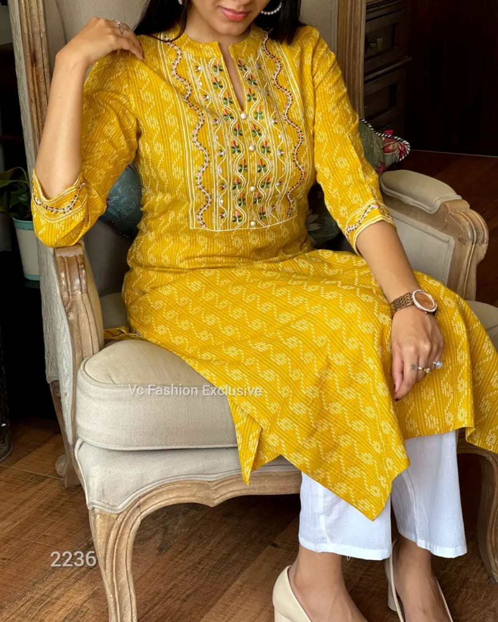 Yellow Kurta set , reyon kurta set , laadshop