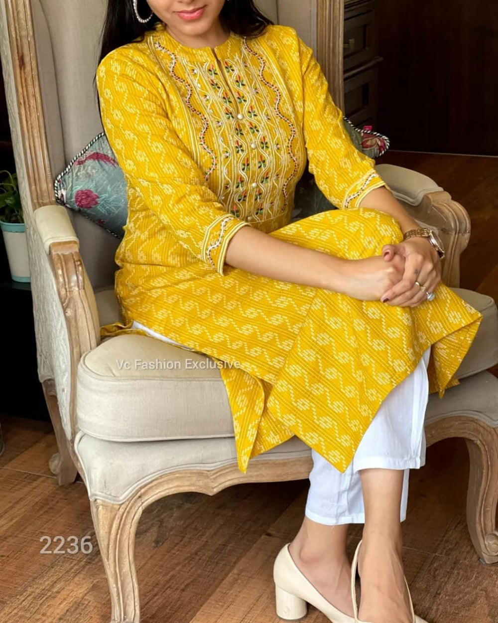 Yellow Kurta set , reyon kurta set , laadshop