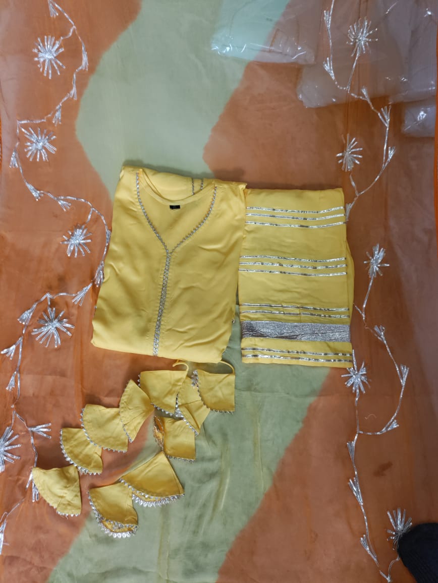 Elegant Reyon Yellow Dupatta Set