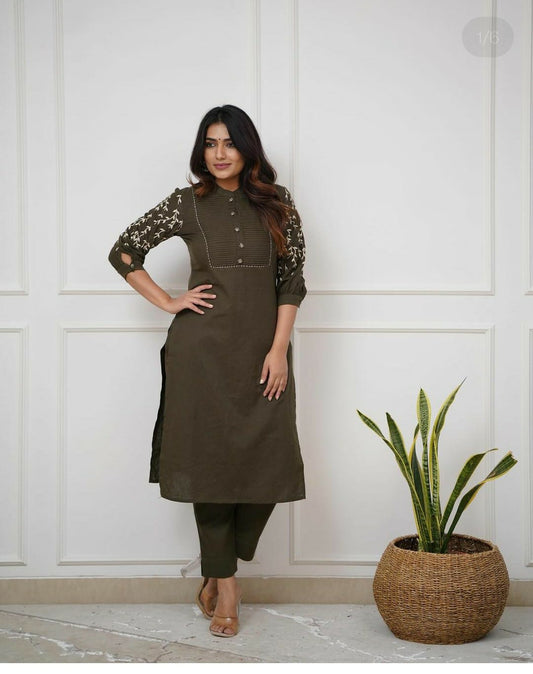 Beautiful Rayon Embroidery Kurta Set