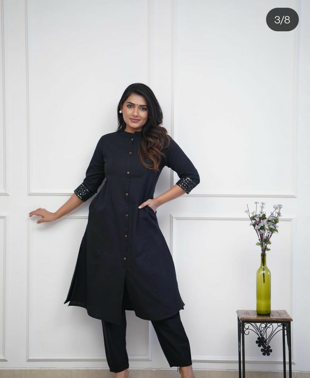 Beautiful Black Rayon Kurta Set