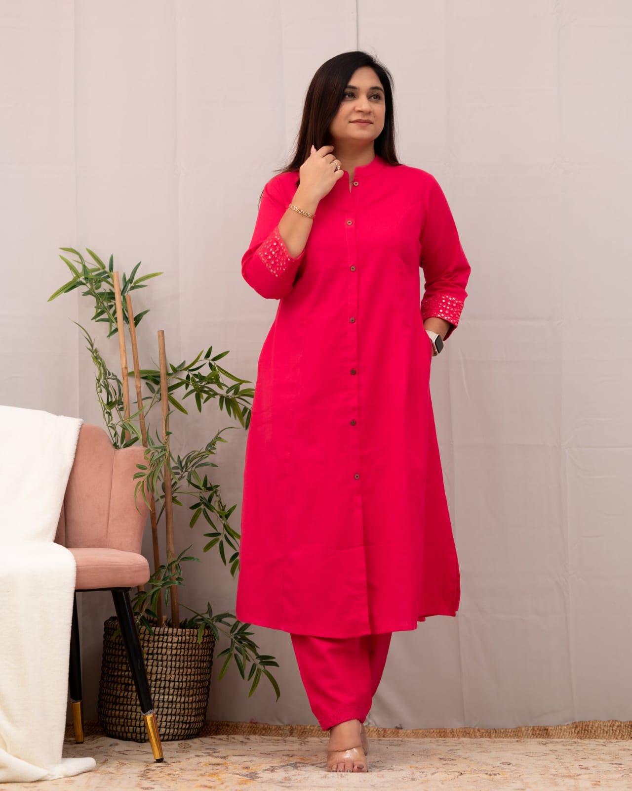 Beautiful Pink Rayon Kurta Set