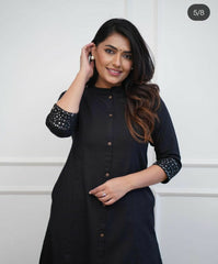 Beautiful Black Rayon Kurta Set