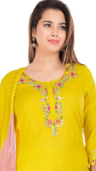 Beautiful Rayon Yellow Dupatta Set