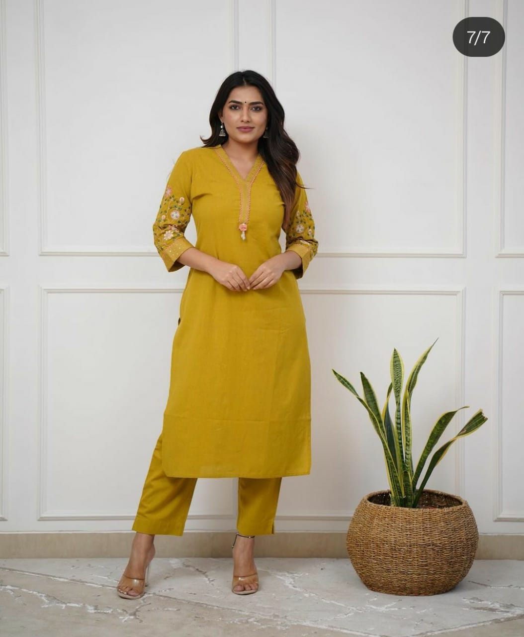 Perfect Mustard Yellow Embroidery Kurta Set