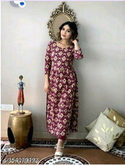 Beautiful Wine Rayon Kurta Set