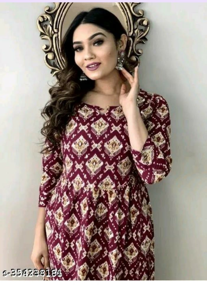 Beautiful Wine Rayon Kurta Set