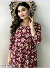 Beautiful Wine Rayon Kurta Set