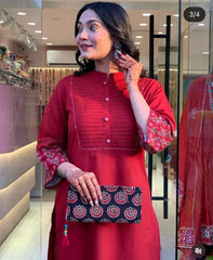 Perfect Maroon Embroidery Kurta Set