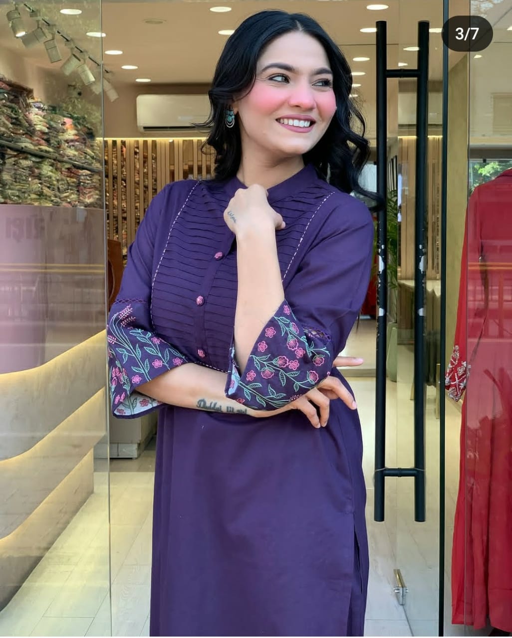 Perfect Purple Embroidery Kurta Set