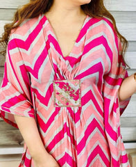 Beautiful Rayon Pink Kaftan