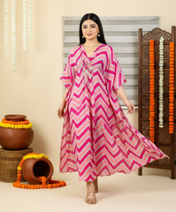 Beautiful Rayon Pink Kaftan