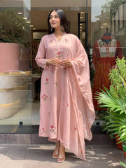 Perfect Baby Pink Cotton Dupatta Set