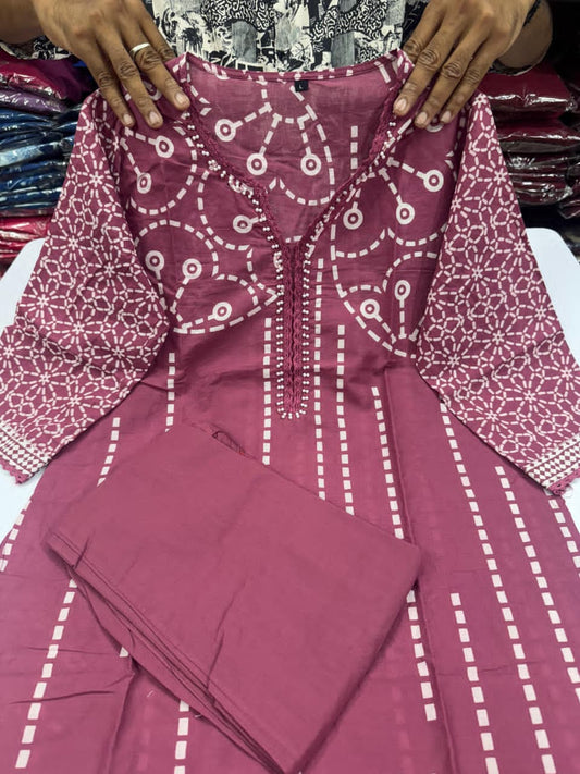 Beautiful Pink Cotton Co-Ord Set