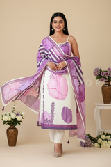 Elegant Cream Cotton Dupatta Set