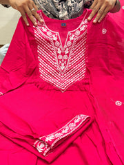 Perfect Rani Pink Cotton Dupatta Set