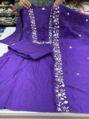 Elegant Blue Silk Dupatta Set