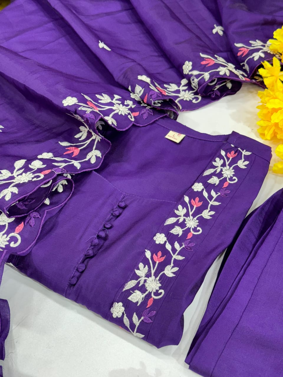 Elegant Blue Silk Dupatta Set