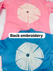 Sky Blue Floral Patchwork Cotton Mal Cord Set