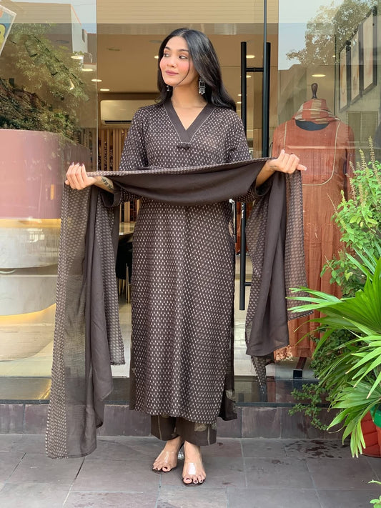 Premium Pure Cotton 60×60 Handwork Kurta Pant Dupatta Set – Daily Wear Collection