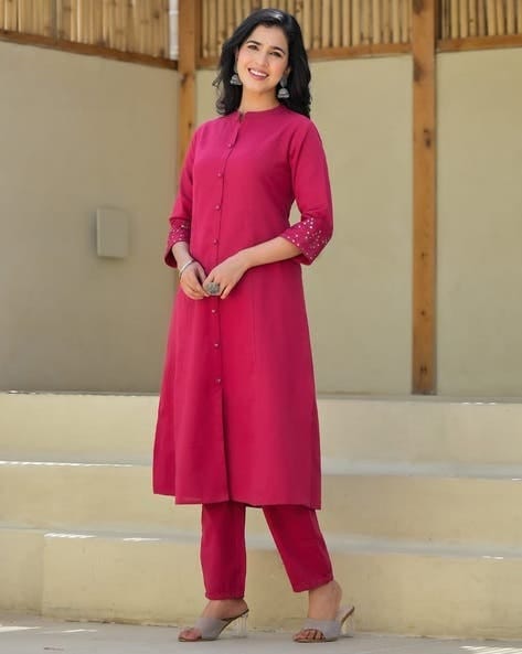 Beautiful Pink Rayon Kurta Set
