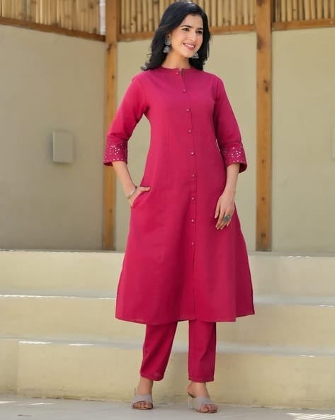 Beautiful Pink Rayon Kurta Set